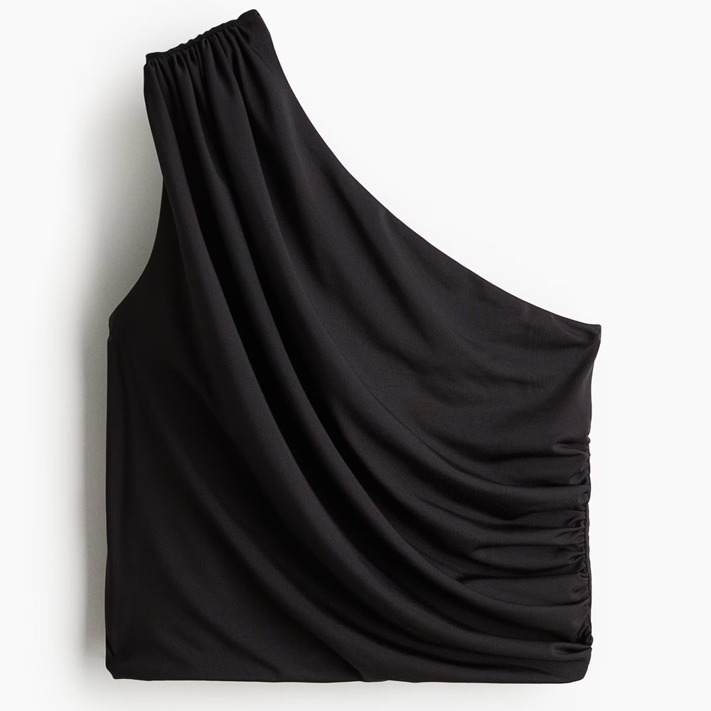 🆕 H&M one-shoulder draped crop tank